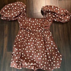 Abercrombie Chocolate and Cream Puff Sleeve dress